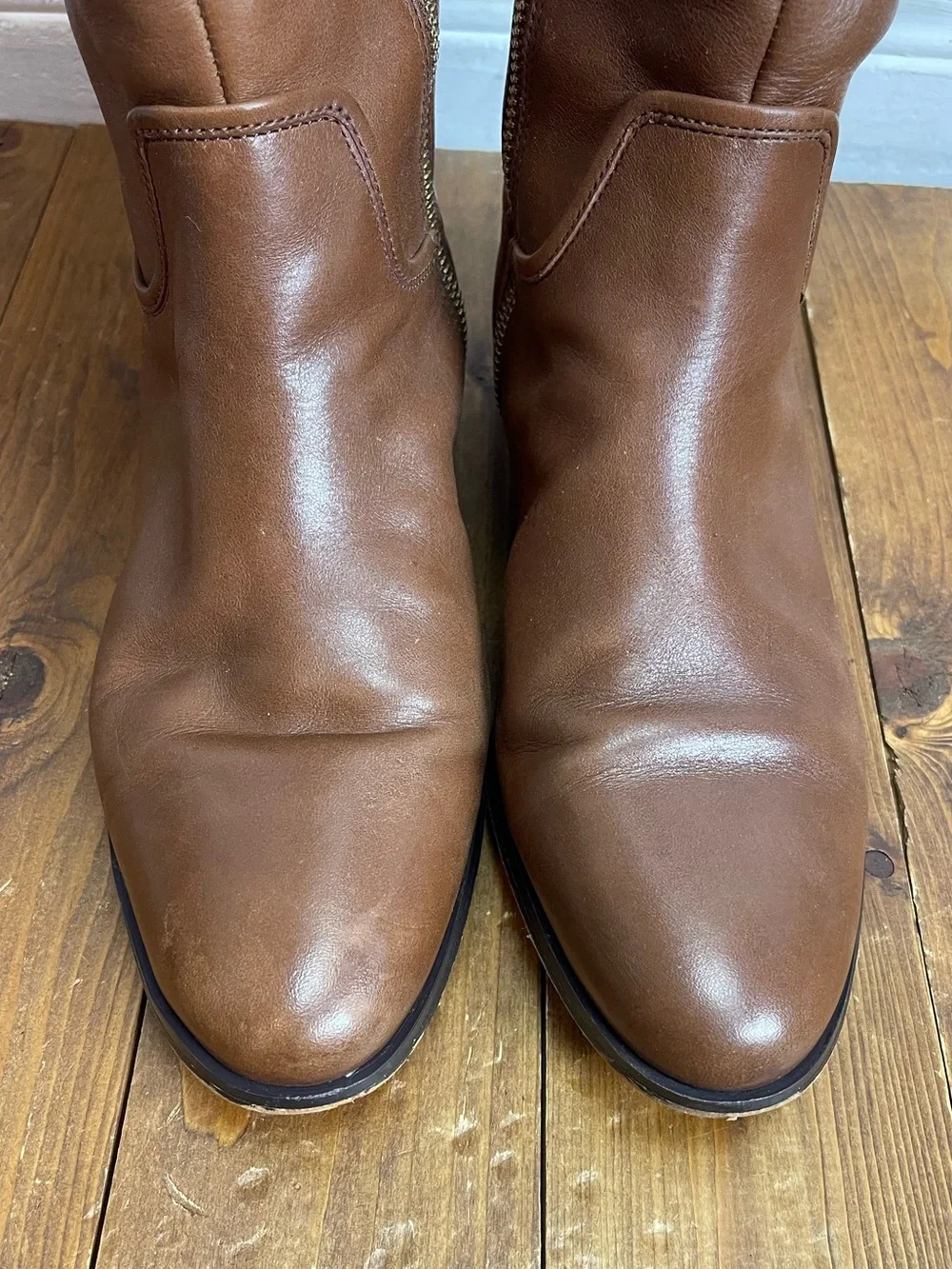 Coach linette tan leather riding boots Womens size 9.5B